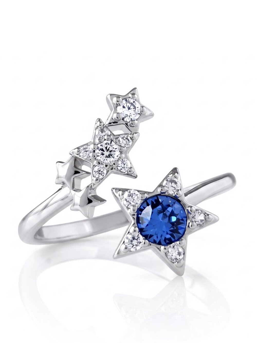 Star ring with Blue Swarovski Crystals, Charmed Aroma  Birthstone  Collection